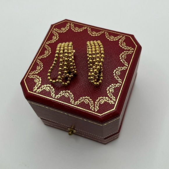 Cartier Draperie 18K Yellow Gold Drop Earrings - Picture 5 of 10